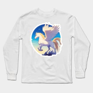 Beautiful white Pegasus Long Sleeve T-Shirt